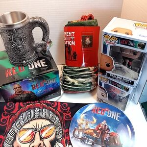 Red One Movie Collectors Item Lot, Mug, Blanket, Plate, Funko
